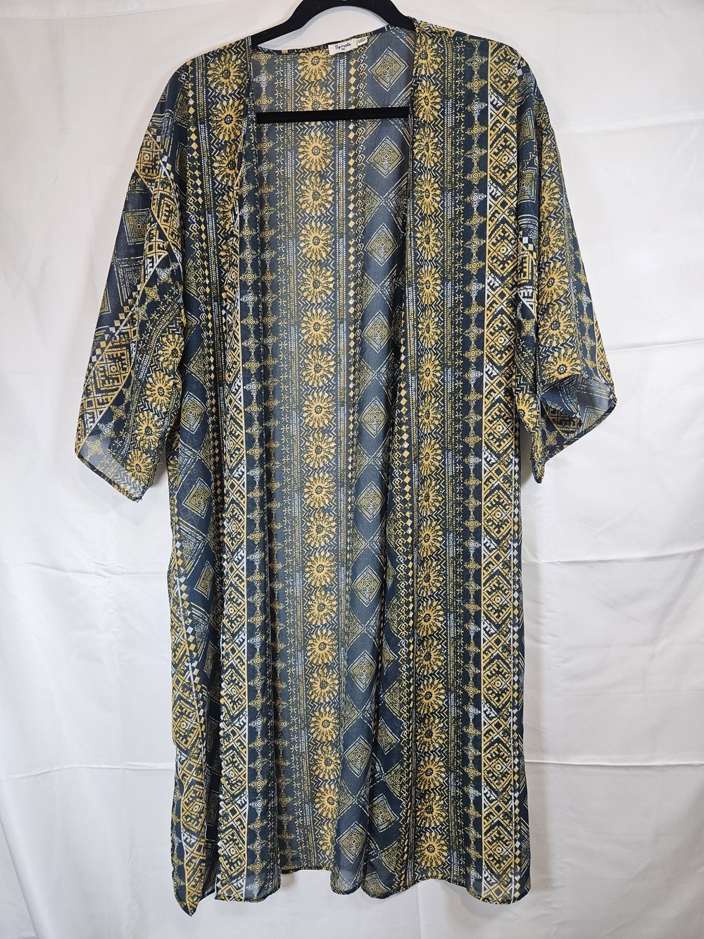 Sympli Navy and Gold Patterned Swim Coverup
